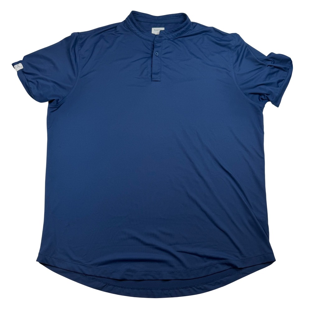 Mantra Catalyst Polo Mens XL Navy Blue Mandarin Collar Recycled Stretch Shirt